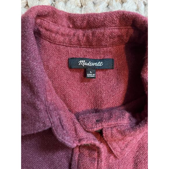 Madewell long sleeve button up maroon size large - Picture 4 of 5